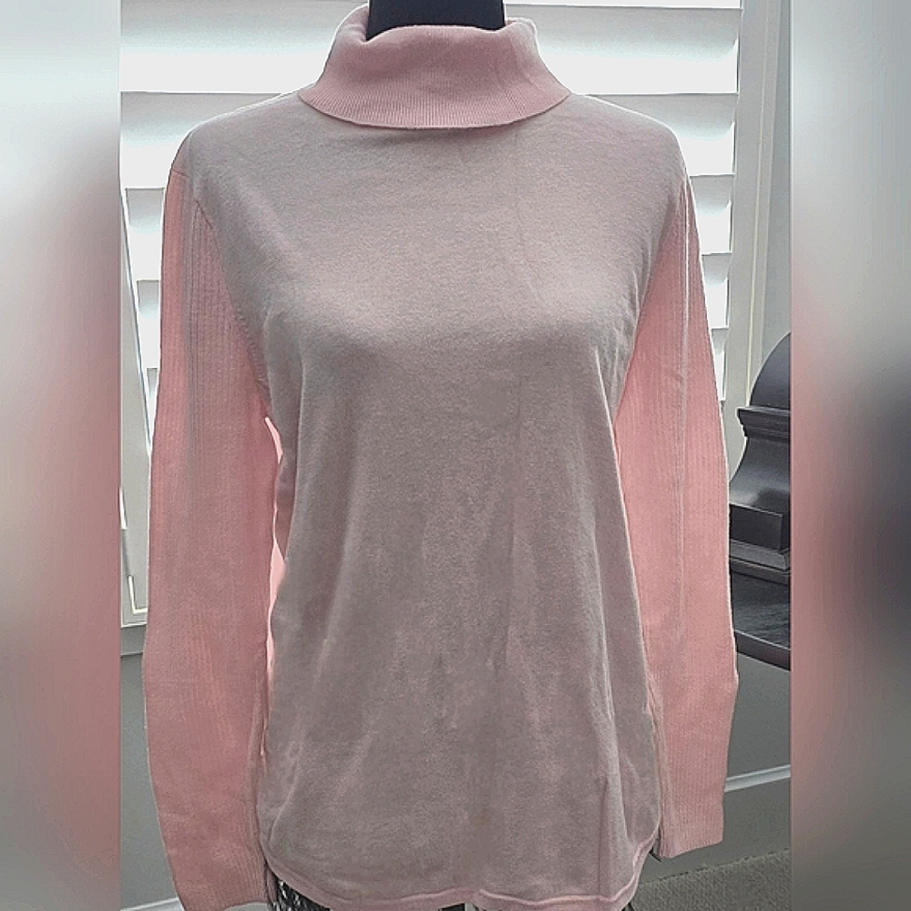 Talbots Chic Pink Turtleneck Sweater